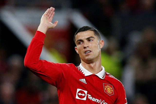 Pemain Manchester United Cristiano Ronaldo saat melawan Sheriff Tiraspol pada pertandingan lanjutan Grup E Liga Europa di Old Trafford, Manchester, Inggris. Foto: Craig Brough/REUTERS